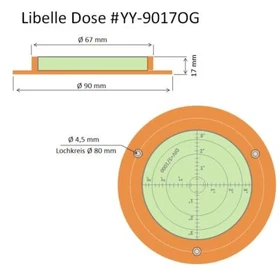 Horizontal Bullseye Spirit Level Bubble Level Precision Scale #YY-9017