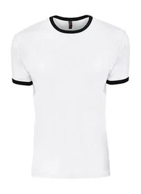 Next Level 3604 t shirt ringer cotton premium shirts white with black
