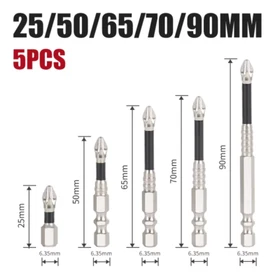 K5 Strong Magnetic Screwdriver Bit &ndash; S2 Anti-Slip Phillips Head for Impact Drive