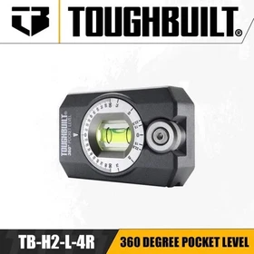 ToughBuilt 360&deg; Magnetic Pocket Level - Precision Measurement Tool