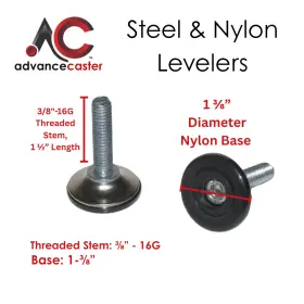 X-L-3-8-16X1-1-2 ADVANCE CASTER WHEEL CO Steel Leveler Stem