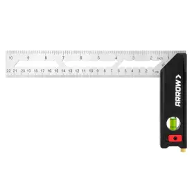 HT06017 ARROW FASTENER Try Square Scribe Notches Bubble Level