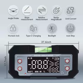AT004 ARSHTOOL Digital Angle Gauge Leveler Finder Bubble Xy #2