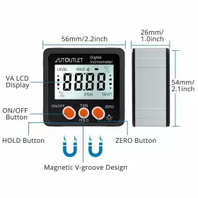 731717871217 AUTOUTLET Digital Angle Finder Gauge Magnetic #2