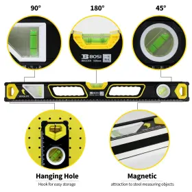 BS02306 B-BOSI TOOLS Magnetic Bubble Level Dual View High #3