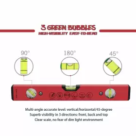 AB18DM40 BETHEL Torpedo Level Magnetic Spirit Tool Vials #2