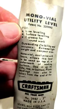 3982 CRAFTSMAN Mono Vial Utility Level #3