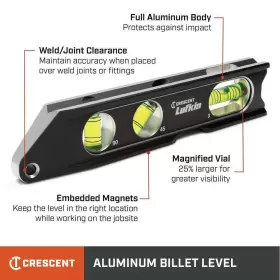 LBL1100-02 CRESCENT Precise Measurements Billet Torpedo Level #2