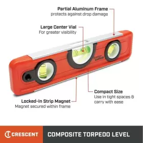 LTL1000-02 CRESCENT Point Magnetic Torpedo Level #2