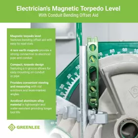 696571419008 GREENLEE Electricians Magnetic Torpedo Level #3