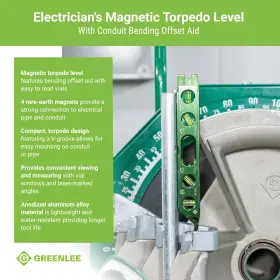 733353077572 GREENLEE Electricians Torpedo Level #3