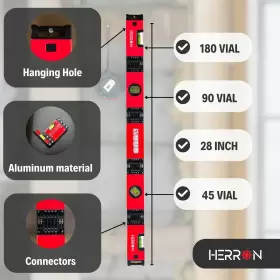 HR001 HERRON Angle Magnetic Leveler Tool Flexible Level #2
