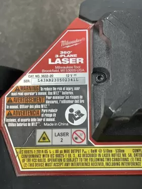 3632-20 MILWAUKEE Laser Battery #3