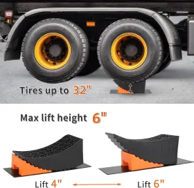 17PL OULEME Raised Tire Ramp Curved Leveling Blocks Rv Camper #2