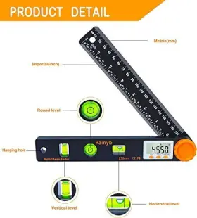 RAINYB-US-DAF-01 RAINYB Digital Angle Finder Tool Led #3