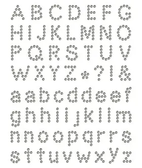 RT1-FON324 RHINESTONE GENIE Font Arial Magnetic Template #3