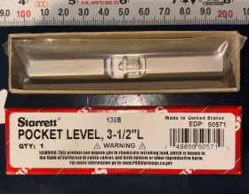 135B STARRETT Pocket Level Vial Edp #2