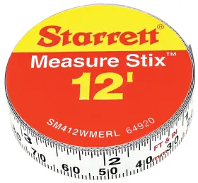 SM412WMERL STARRETT Adhesive Steel Measuring Tape