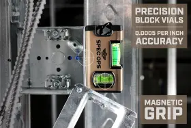 Spec-plevel MAGNETIC Pocket Level Block Vials Carabiner