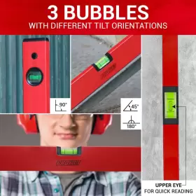 PRO-NV031 MAGNETIC Level Bubbles Shock Alumin #3