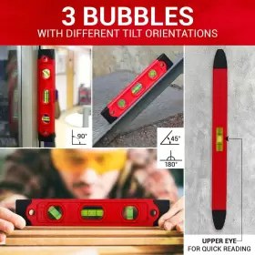 PRO-NV201 MAGNETIC Torpedo Level Bubbles Shock #3