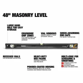 TB-H2-L-48S TOUGHBUILT Masonry Powder Coated Box Level #2