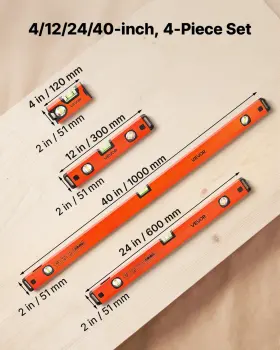 197988190264 VEVOR Magnetic Torpedo Level Set Box Beam Vials