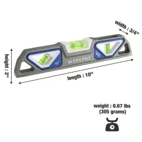 820909775041 WORKPRO Magnetic Torpedo Level Patented Double #3