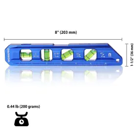 820909775072 WORKPRO Magnetic Torpedo Level Alloy Bubble Vi #3