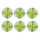 SIZIKJXGHWYI 6Pcs Circular Bubble Spirit Levels No-Adhesive, Yellow-green 