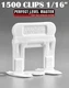 1/16" T-Lock 1500 Clips - Perfect Level Master  - Tile Leveling System spacers