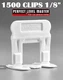 1/8" T-Lock 1500 Clips - Perfect Level Master  - Tile Leveling System spacers