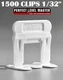 1/32" T-Lock 1500 Clips - Perfect Level Master  - Tile Leveling System spacers