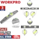 WORKPRO 3 PIECE Spirit Level Set 9" Torpedo Level 16" 24" Box Beam Spirit Level