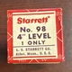 Starrett No. 98 4 in Metal Level Silver/Black Portable Model 98