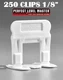1/8" T-Lock 250 Clips - Perfect Level Master  - Tile Leveling System spacers
