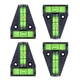 Firecore 4PCS RV T Level Bubble Levels Cross Check Two ways Black 
