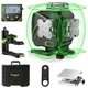 Huepar S04CG Green Laser Level 4x360&deg; LCD Remote Mount 3 Power Sources TI