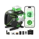 Huepar Laser Level 360 Self Leveling, 4x360&deg; Green 4D Cross Line Laser with