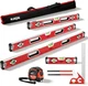 4PCS Spirit Level Set - Magnetic Torpedo Level 16", 24", 32", 48", 45&deg;/90&deg;/180&deg;B