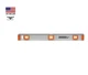 24" Johnson Aluminum I-Beam Level 3 Vial Horizonal & Vertical Ruled Top Read