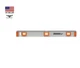 24" Johnson Aluminum I-Beam Level 3 Vial Horizonal & Vertical Ruled Top Read