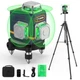 CIGMAN 3D Laser Level with Tripod,Remote Control,Compact Design,4000mAh Green