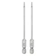 HARFINGTON 2pcs T6 Security Torx Bit 1/4" Hex Shank 4" Long T6, Silver Tone