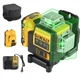 Dewalt DW089LG 12-Line Green Beam Laser Level 360&deg; Self-Leveling 12V Li-Ion