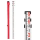 Grade Stick, 9-Foot Aluminum Rod - 10ths, 3 Sections 9FOOT 10TH, Red 
