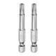 HARFINGTON 2pcs T27 Security Torx Bit 1/4" Hex Shank 2" Long T27, Silver Tone 