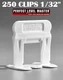 1/32" T-Lock 250 Clips - Perfect Level Master  - Tile Leveling System spacers