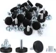 AIEX Adjustable Furniture Levelers, 16pcs 0.7*0.86 inches, Black, Silver 