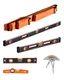 VEVOR 4-Piece Torpedo Level, 48/24/16/10 Inch All Magnetic 4PCS, Orange 